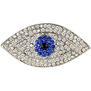 EVER FAITH Lucky Evil Eye Blue Austrian Crystal Brooch Pin