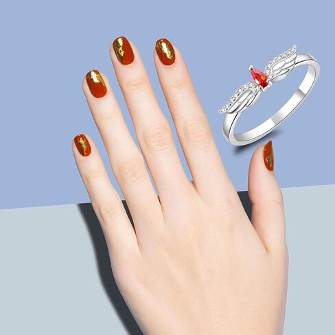 Angel Wings Rings 925 Sterling Silver - Feather Rings Jewelry for Women Girls in Kuwait