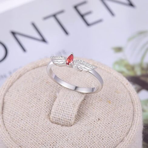 Angel Wings Rings 925 Sterling Silver - Feather Rings Jewelry for Women Girls in Kuwait