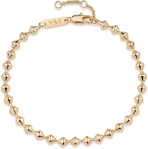 Valloey Rover Dainty Gold Link Chain سوار للنساء 14K مطلية بالذهب بسيطة حساسة حبة الكوبية ربط سوار اليدوية الحد الأدنى المجوهرات in Kuwait