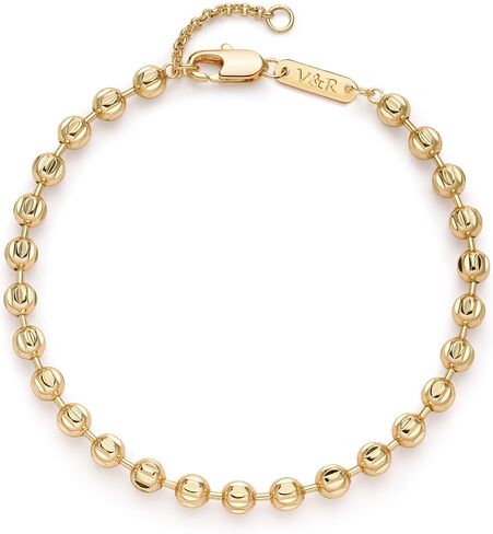 Valloey Rover Dainty Gold Link Chain سوار للنساء 14K مطلية بالذهب بسيطة حساسة حبة الكوبية ربط سوار اليدوية الحد الأدنى المجوهرات in Kuwait