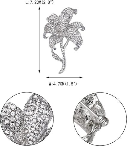 EVER FAITH Wedding Rhinestone Crystal Orchid Brooch Pin, Vintage Inspired Flower Teardrop Brooch for Women in Saudi Arabia