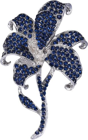 EVER FAITH Wedding Rhinestone Crystal Orchid Brooch Pin, Vintage Inspired Flower Teardrop Brooch for Women in Saudi Arabia