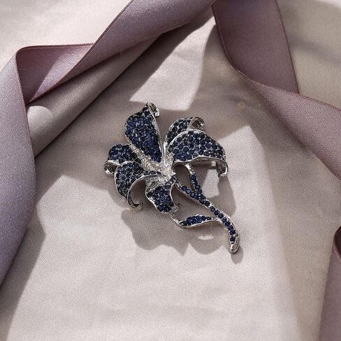 EVER FAITH Wedding Rhinestone Crystal Orchid Brooch Pin, Vintage Inspired Flower Teardrop Brooch for Women in Saudi Arabia