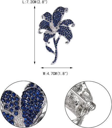 EVER FAITH Wedding Rhinestone Crystal Orchid Brooch Pin, Vintage Inspired Flower Teardrop Brooch for Women in Saudi Arabia