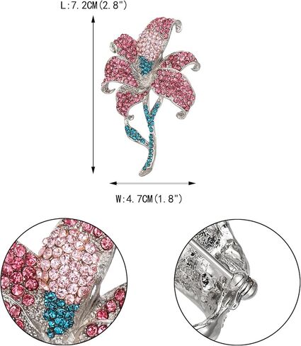 EVER FAITH Wedding Rhinestone Crystal Orchid Brooch Pin, Vintage Inspired Flower Teardrop Brooch for Women in Saudi Arabia
