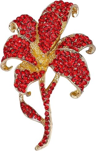 EVER FAITH Wedding Rhinestone Crystal Orchid Brooch Pin, Vintage Inspired Flower Teardrop Brooch for Women in Saudi Arabia
