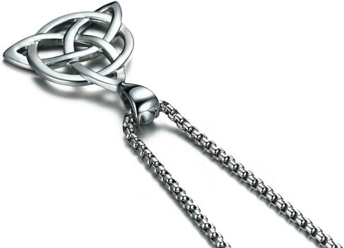 Stainless Steel Irish Celtic Triquetra Triangle Trinity Knot Pendant Necklaces for Men, 24" Rolo Chain, Irish Celtic Jewelry Gift for Men Women in Saudi Arabia