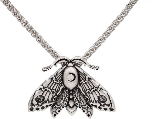 Death Head Moth Pendant Necklace Wicca Jewelry Goth Moth And The Moon in Saudi Arabia