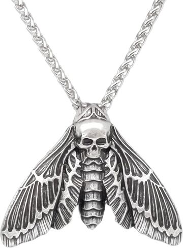 Death Head Moth Pendant Necklace Wicca Jewelry Goth Moth And The Moon in Saudi Arabia