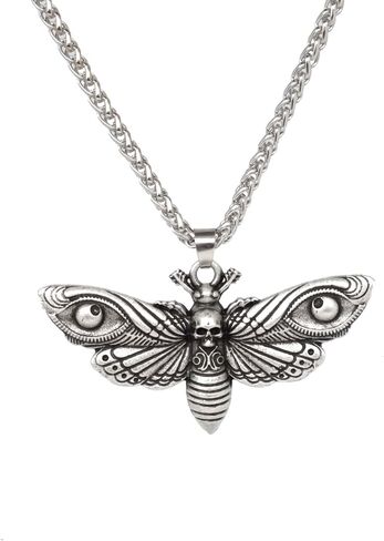 Death Head Moth Pendant Necklace Wicca Jewelry Goth Moth And The Moon in Saudi Arabia
