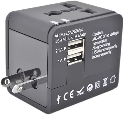 محول طاقة عالمي، محول قابس دولي مع منفذي USB PD 30 وات شحن سريع (1 USB 1 نوع C) الكل في واحد محول قابس تيار متردد عالمي لشاحن الحائط الدولي، للولايات المتحدة الأمريكية والاتحاد الأوروبي والمملكة المتحدة وأستراليا in Kuwait