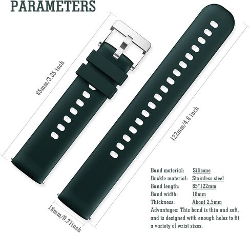 Silicone Watch Band with Quick Release for Women Men Soft thin Strap for Replacement in Kuwait