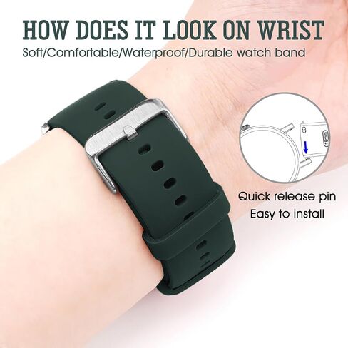 Silicone Watch Band with Quick Release for Women Men Soft thin Strap for Replacement in Kuwait
