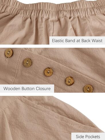 Les umes Womens Casual Wide Leg Pants Cotton Long Trousers High Wasit Loose Palazzo Pants with Pockets in Saudi Arabia