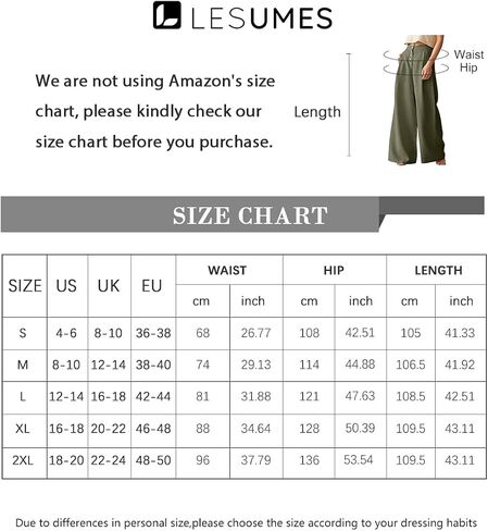 Les umes Womens Casual Wide Leg Pants Cotton Long Trousers High Wasit Loose Palazzo Pants with Pockets in Saudi Arabia