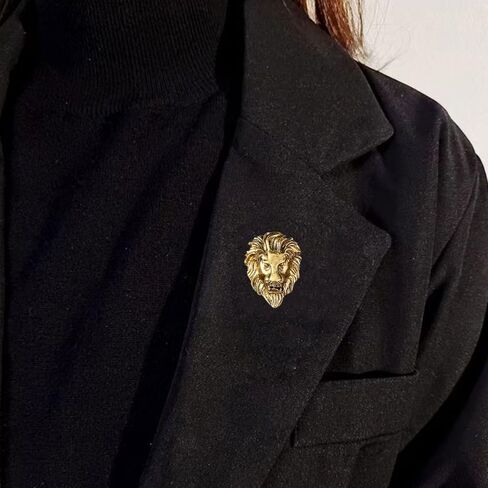Vintage Lion Face brooch pin, Animal Brooch pin,West trim stud, shirt stud,Suit pin, lapel pin for women for men，Dainty Christmas Wedding Birthday Holiday Jewelry Unisex Gifts in Saudi Arabia