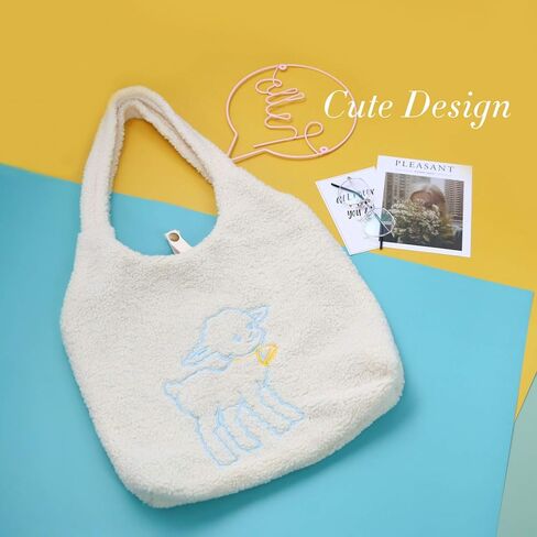 UERRUAM حقائب حمل لطيفة الجمالية Kawaii محفظة رقيق حمل حقيبة فو الفراء حقيبة للنساء مع جيوب داخلية in Kuwait