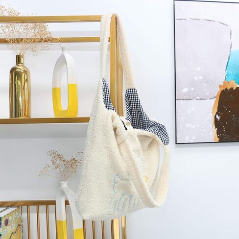 UERRUAM حقائب حمل لطيفة الجمالية Kawaii محفظة رقيق حمل حقيبة فو الفراء حقيبة للنساء مع جيوب داخلية in Kuwait