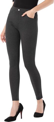 سراويل CLIV النسائية القابلة للتمدد، كاجوال للعمل، سراويل ضيقة قابلة للتمدد مع جيوب in Kuwait