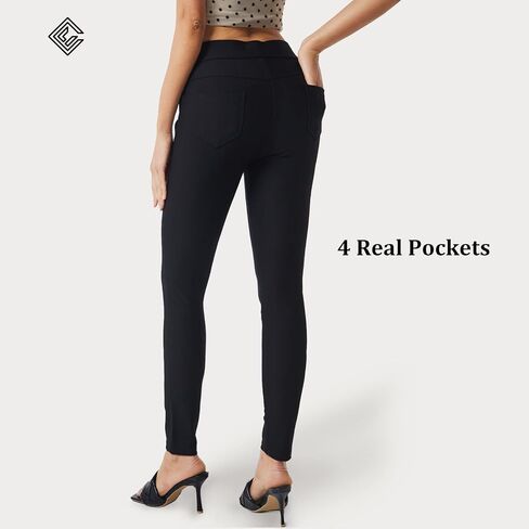 CLIV Womens Stretch Dress Pants Business Casual Pull On Stretch Skinny Pants with Pockets in Saudi Arabia