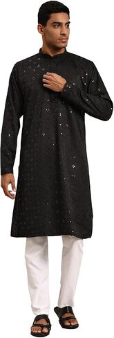 MANQ Men's Cotton Kurta Pajama Set Indian Party Traditional Ethnic Tunic Dress Wedding in Saudi Arabia