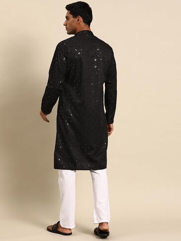 MANQ Men's Cotton Kurta Pajama Set Indian Party Traditional Ethnic Tunic Dress Wedding in Saudi Arabia