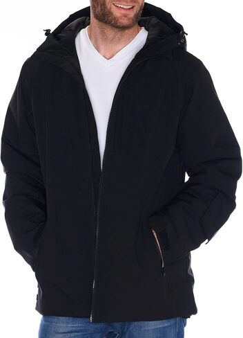 سترة تزلج مقاومة للماء للرجال من Alpine Swiss، معطف بغطاء للرأس للتزلج على الجليد، معطف واق من المطر للشتاء الدافئ in Kuwait