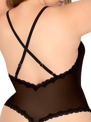 Smart & Sexy womens Sheer Lace & Mesh Bodysuit in Saudi Arabia