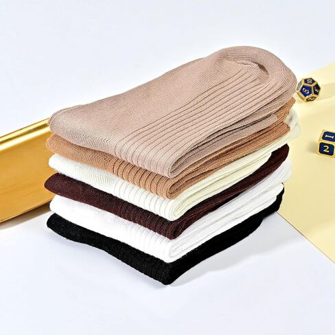 Women's Neutral Cotton Crew Socks Cute and Casual Athletic Style for Granola Aesthetic Enthusiasts in Kuwait