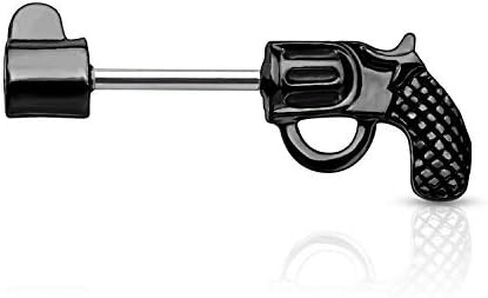 Covet Jewelry Revolver Pistol Surgical Steel Barbell Nipple Rings in Saudi Arabia
