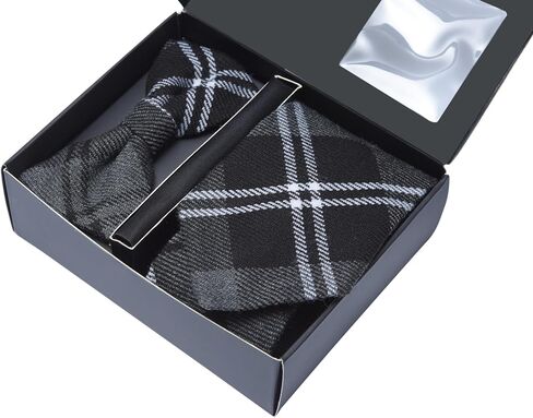 Premium Men’s Gift Tie Set Tartan Necktie Pocket Square Bowtie For Men in Kuwait