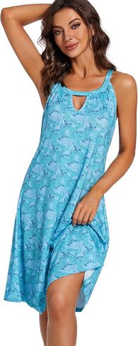 فساتين صيفية كاجوال للنساء فستان برقبة رسن بدون أكمام، غطاء متأرجح مريح، فستان قصير للشاطئ، فستان صيفي قابل للتمدد in Kuwait