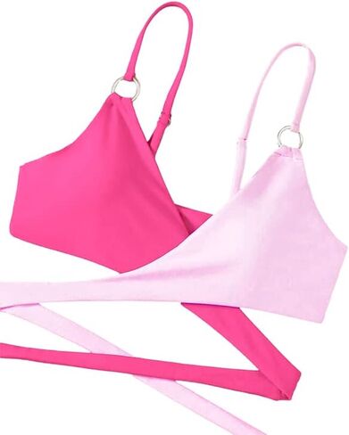 مثير اثنين من لهجة التفاف الجبهة الصليب بيكيني التعادل الظهر المايوه للنساء 2 قطعة الاستحمام الدعاوى in Kuwait