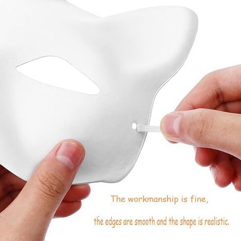 Cat Masks DIY White Paper Blank Hand Painted Face Masks for Women, Men and Kid Halloween Masquerade Mask Cosplay in Saudi Arabia