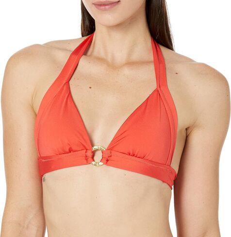 Trina Turk Women's Standard Monaco Ring Front Halter Bikini Top-Adjustable, Tie Back, Swimwear Separates in Saudi Arabia