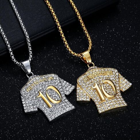 HETIMXIA مثلج خارج سلسلة للرجال تشيكوسلوفاكيا كرة القدم كرة القدم رقم 10 جيرسي قلادة قلادة لصبي لاعب كرة القدم قلادة Anthletes نمط رياضي الهيب هوب الشرير مثلج خارج مجوهرات الأولاد مجوهرات سلسلة الارتباط الكوبية للرجال الهدايا الرياضية للأولاد Helloween in Kuwait