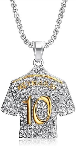 HETIMXIA مثلج خارج سلسلة للرجال تشيكوسلوفاكيا كرة القدم كرة القدم رقم 10 جيرسي قلادة قلادة لصبي لاعب كرة القدم قلادة Anthletes نمط رياضي الهيب هوب الشرير مثلج خارج مجوهرات الأولاد مجوهرات سلسلة الارتباط الكوبية للرجال الهدايا الرياضية للأولاد Helloween in Kuwait