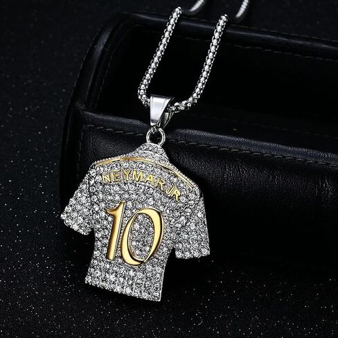 HETIMXIA مثلج خارج سلسلة للرجال تشيكوسلوفاكيا كرة القدم كرة القدم رقم 10 جيرسي قلادة قلادة لصبي لاعب كرة القدم قلادة Anthletes نمط رياضي الهيب هوب الشرير مثلج خارج مجوهرات الأولاد مجوهرات سلسلة الارتباط الكوبية للرجال الهدايا الرياضية للأولاد Helloween in Kuwait