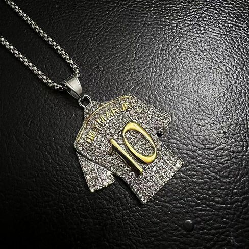 HETIMXIA مثلج خارج سلسلة للرجال تشيكوسلوفاكيا كرة القدم كرة القدم رقم 10 جيرسي قلادة قلادة لصبي لاعب كرة القدم قلادة Anthletes نمط رياضي الهيب هوب الشرير مثلج خارج مجوهرات الأولاد مجوهرات سلسلة الارتباط الكوبية للرجال الهدايا الرياضية للأولاد Helloween in Kuwait