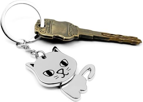 Cat Metal KeyChain Cute Purse Charm Hanging Ornament for Women Girls Handbags in Kuwait