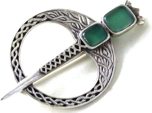 925 فضة العقيق الأخضر سلتيك تارا بروش السحابة، عباءة شال وشاح دبابيس، مجوهرات نورس in Kuwait