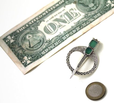 925 فضة العقيق الأخضر سلتيك تارا بروش السحابة، عباءة شال وشاح دبابيس، مجوهرات نورس in Kuwait