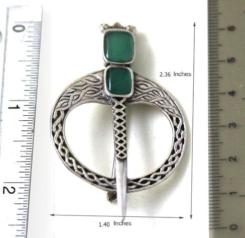 925 فضة العقيق الأخضر سلتيك تارا بروش السحابة، عباءة شال وشاح دبابيس، مجوهرات نورس in Kuwait