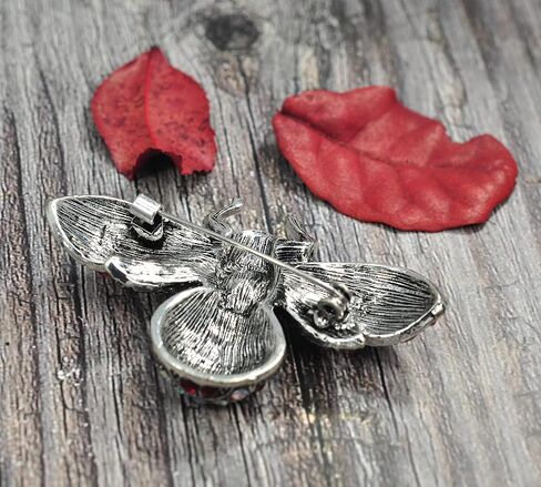 Gyn&Joy Vintage Old Silvery Tone Synthetic Crystal Bee Brooch in Saudi Arabia