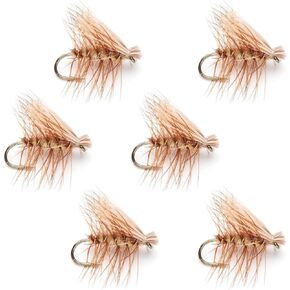 The Fly Fishing Place Yellow Elk Hair Caddis Classic Trout Dry Fly - Set of 6 Flies Size 12