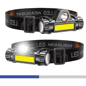 2000 Lumens Headlamp Rechargeable Ultra-Light Waterproof,2 Pack Head Lamp Flashlight 2 Mode 1200mAh for Outdoor,Camping,Hiking,Hunting,Running,Repairing,Fishing,Cycling in Kuwait