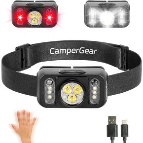 Headlamp Rechargeable with Red Light, 1000 High Lumens LED Head Lamps with Motion Sensor for Adults, Headlamp Super Bright Waterproof Head Lights Flashlight for Camping Trail Running Hiking Caving