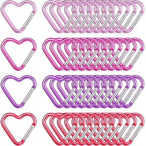Shimeyao 40 Pcs Heart Keychain Clips Bulk, Aluminum Alloy Snap Heart Shaped Clips for Keys Backpack Outdoor Camping Hammock Dog Leash Water Bottles Holder Traveling Gifts