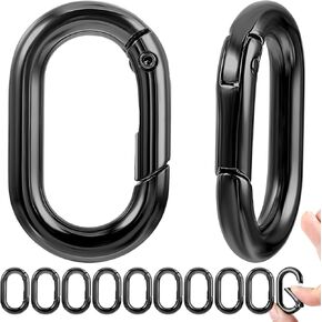 10Pcs Small Carabiner,1In Black Carabiner,O-Ring Carabiner Key Ring for Car Keychain Hooks,Wallet Keychain Replacements